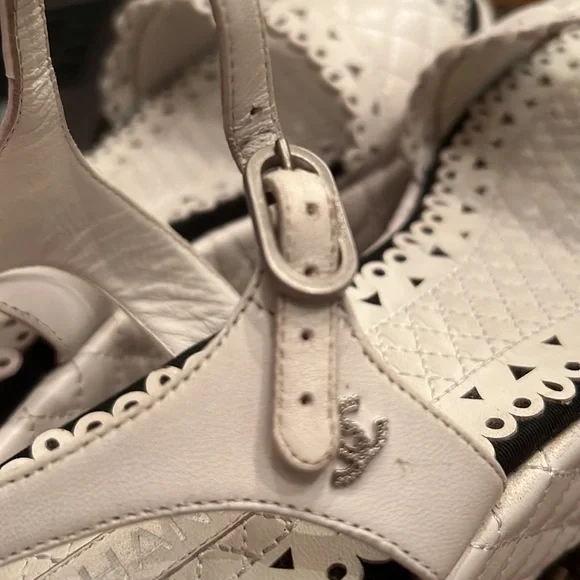 100% Authentic Chanel Quilted Platform Sandals - Picture 3 of 11